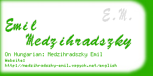 emil medzihradszky business card